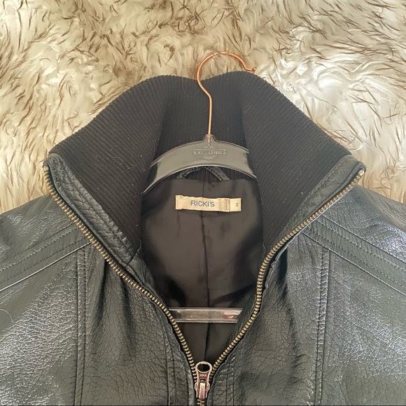 Faux Leather Bomber Jacket - Picture 4 of 5